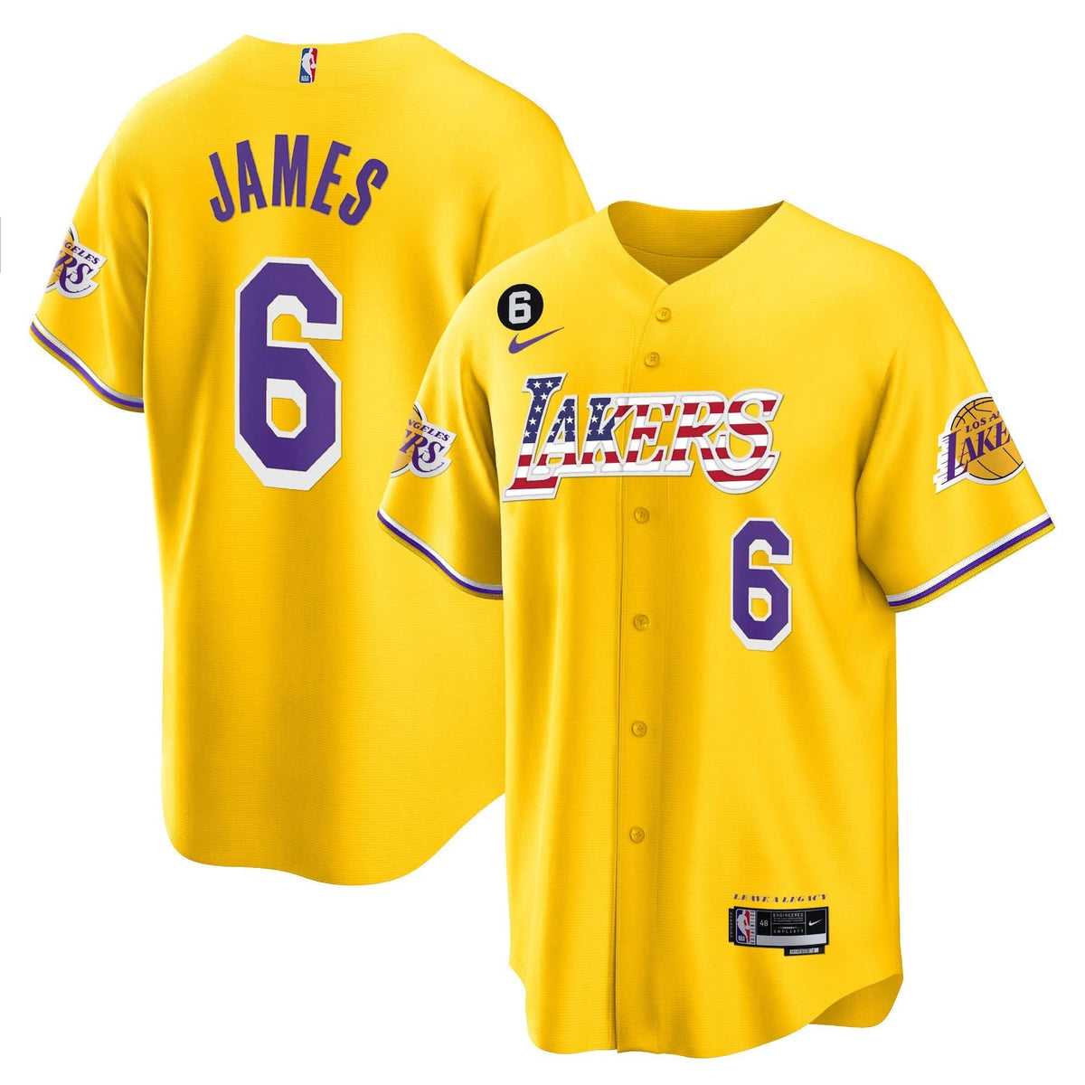 LAL Flag Baseball Jersey - Stitched