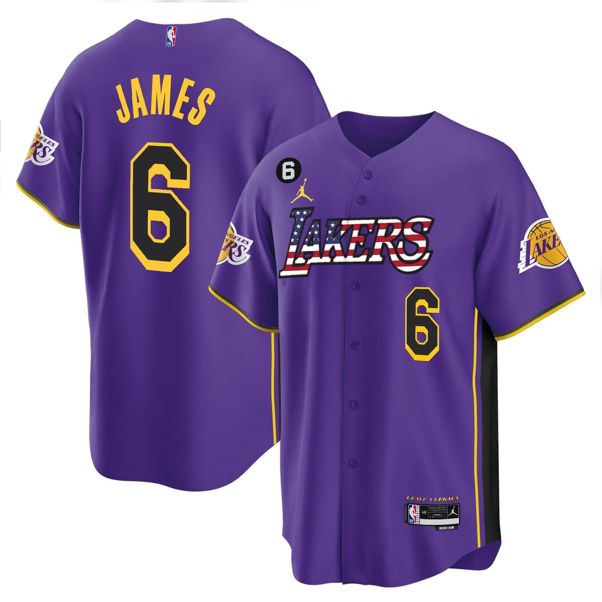 LAL Flag Baseball Jersey - Stitched