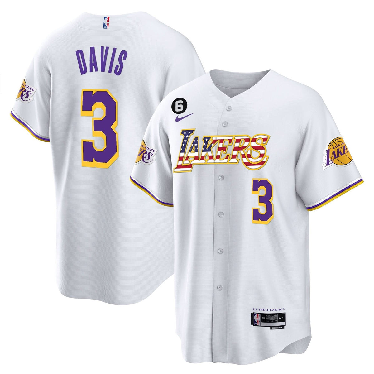 LAL Flag Baseball Jersey - Stitched
