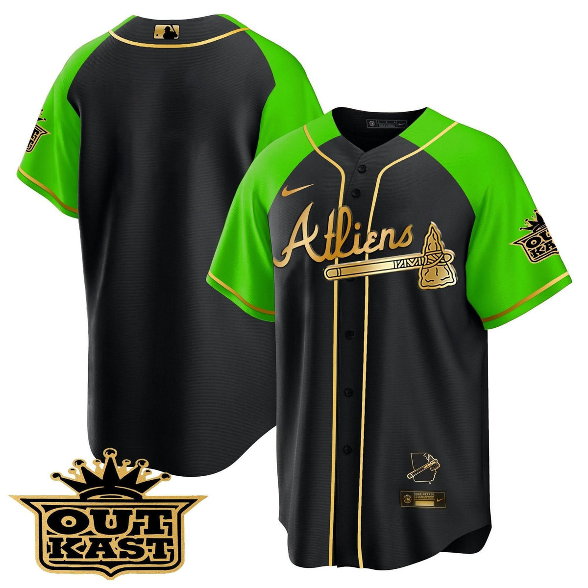 AB Atliens Gold Alternate Cool Base Jersey - Stitched