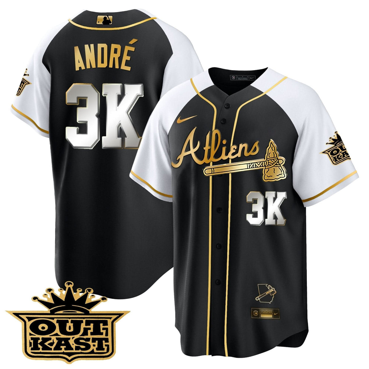 AB Atliens Gold Alternate Cool Base Jersey - Stitched