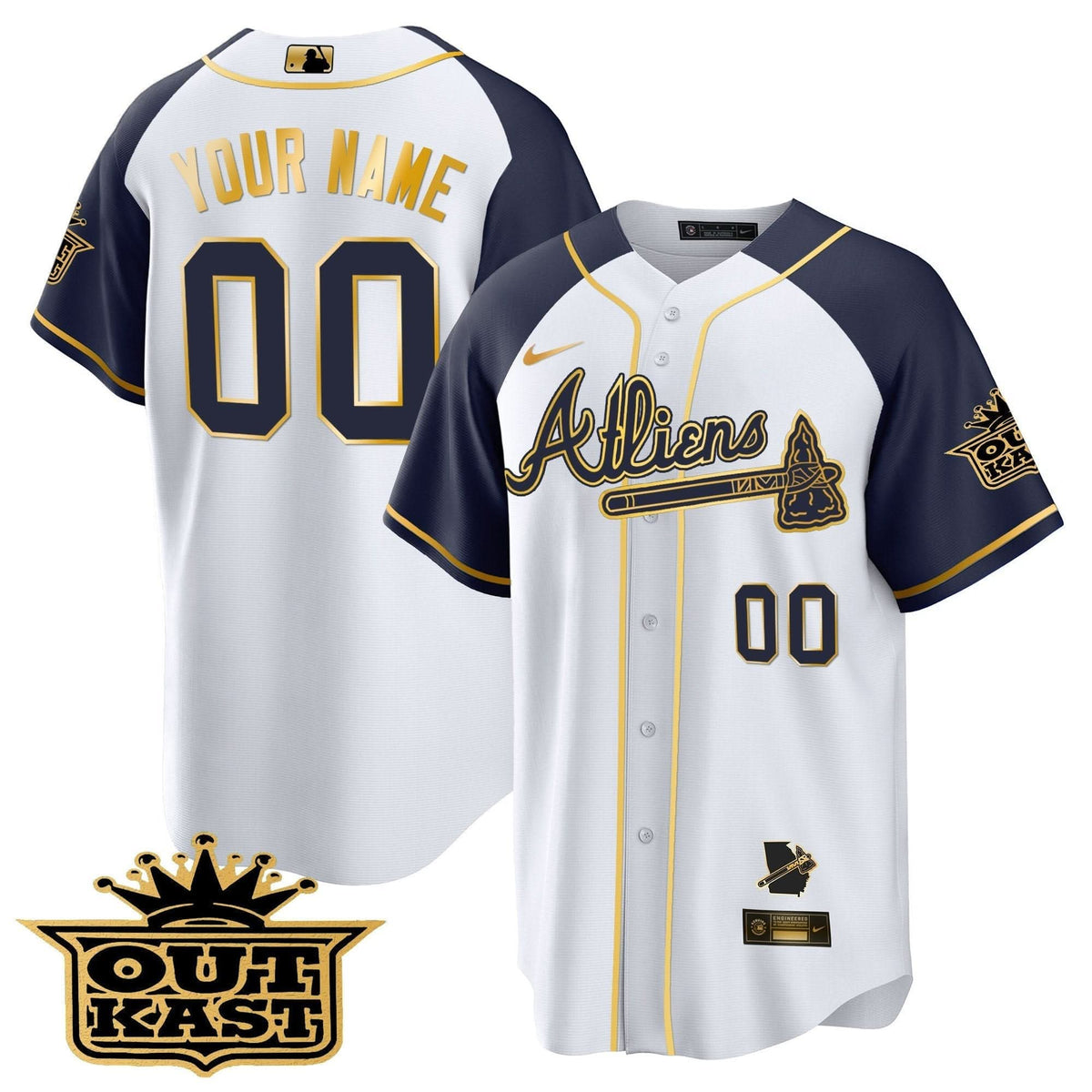 AB Atliens Gold Alternate Cool Base Custom Jersey - Stitched