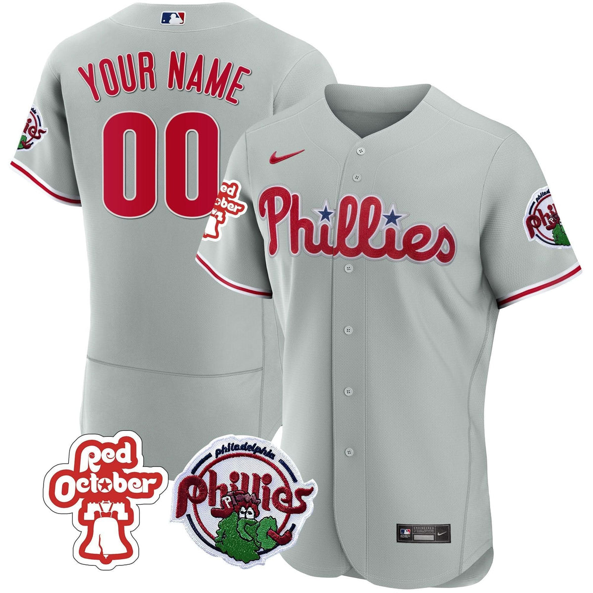 PP Red October Patch Custom Jersey - Stitched