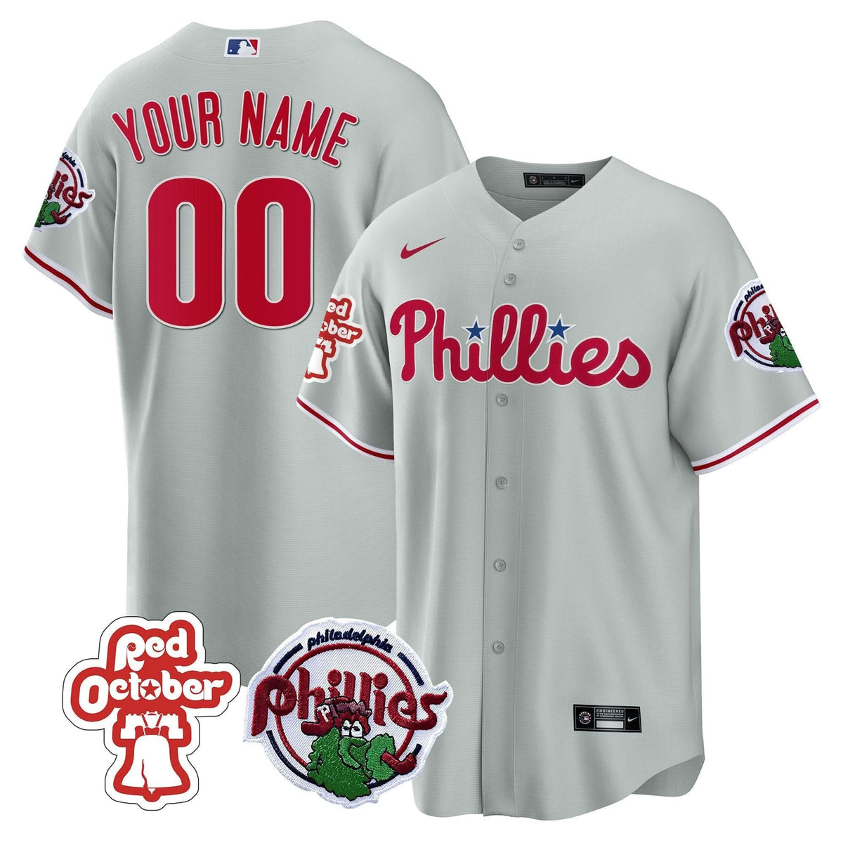 PP Red October Patch Custom Jersey - Stitched