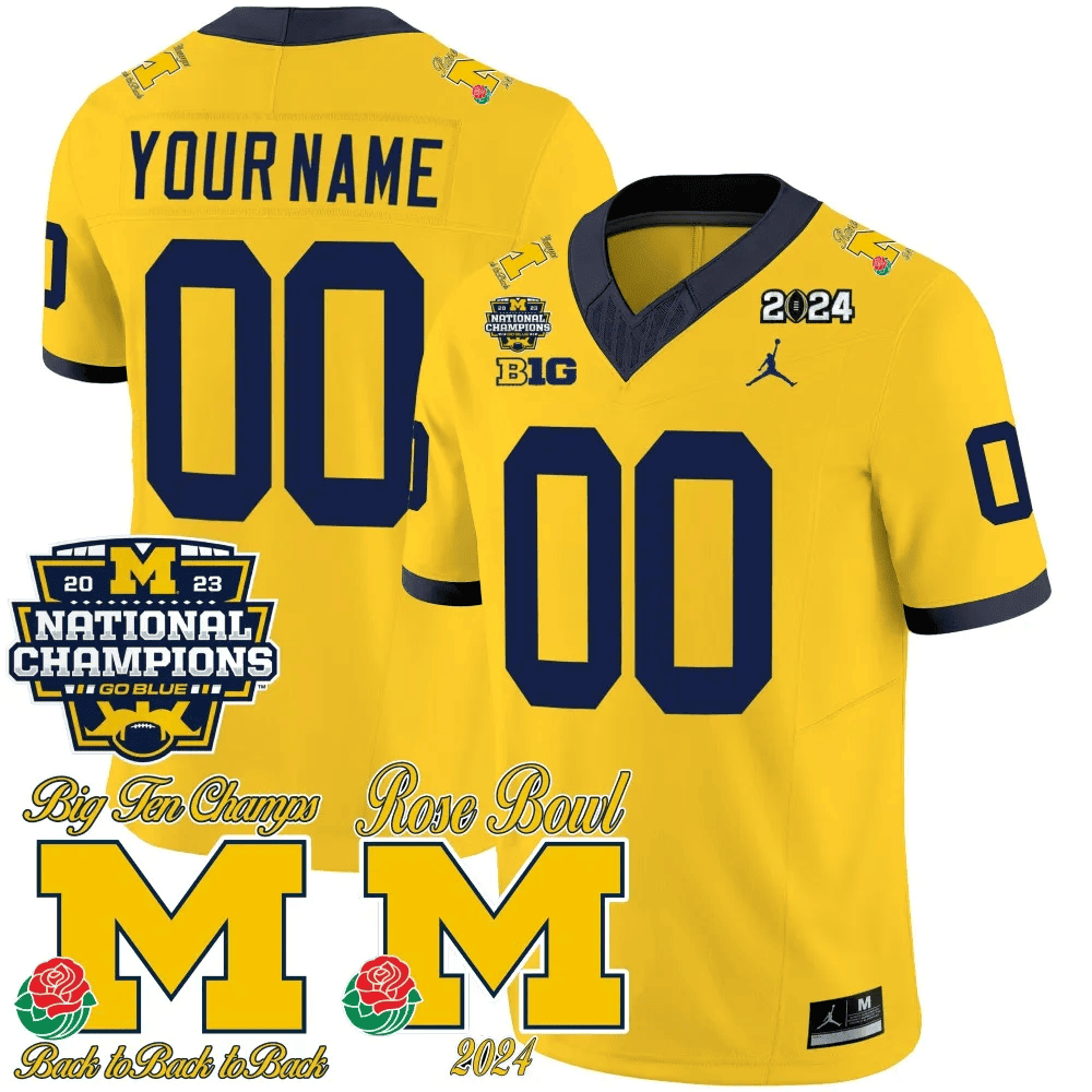 MW 2023 National Champions & Rose Bowl Patch Vapor Custom Jersey