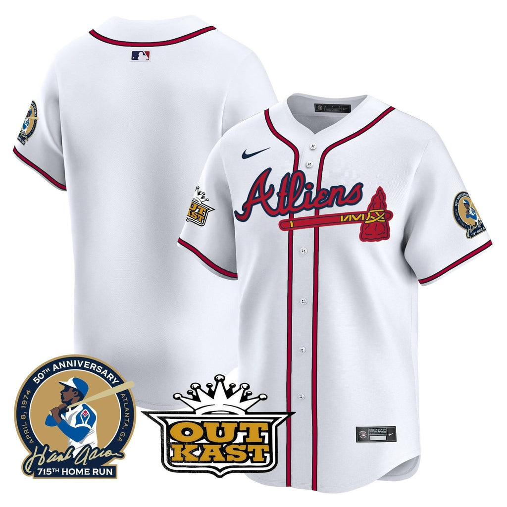 AB Atliens & Hank Aaron Patch Vapor Premier Limited Jersey - Stitched
