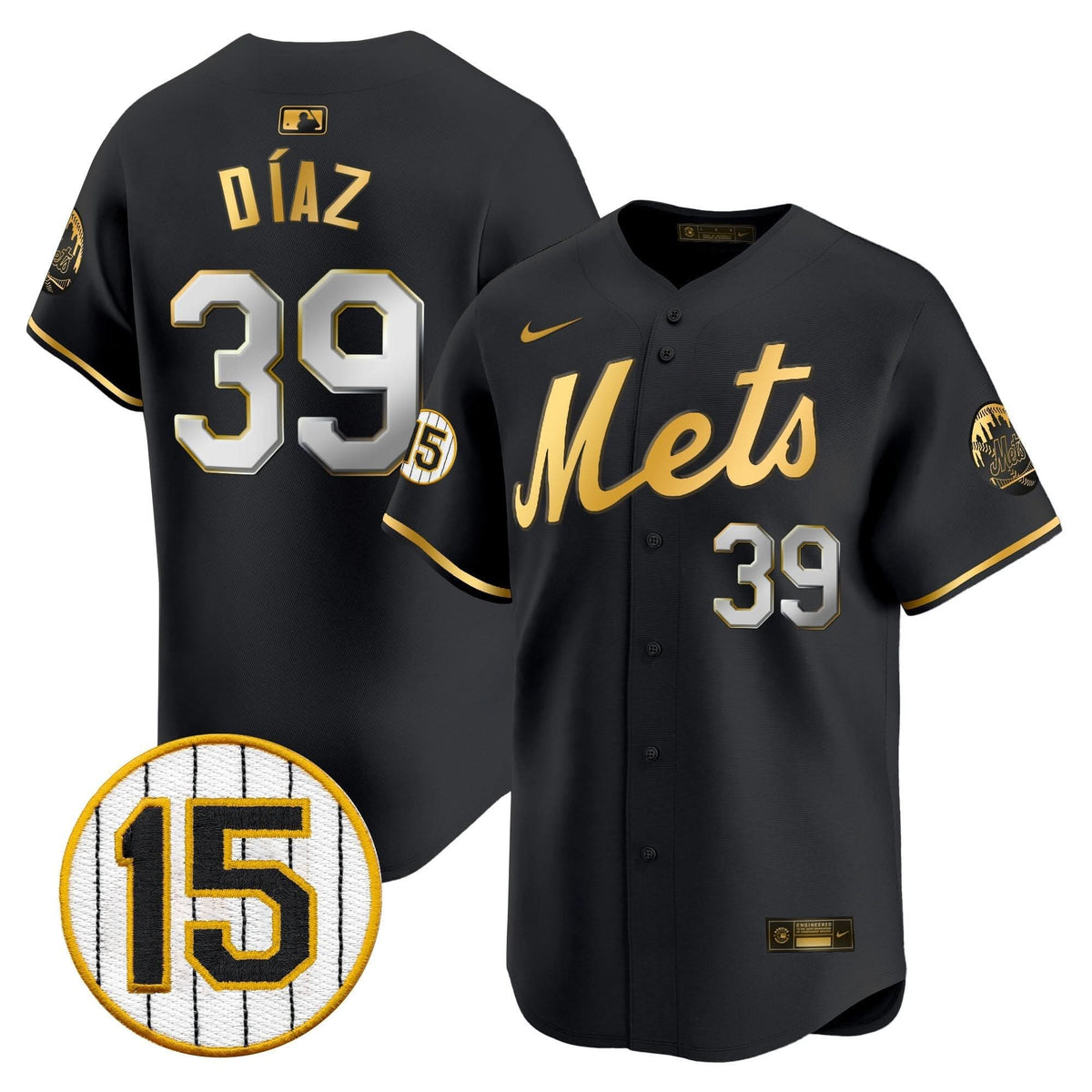 NYM Jerry Grote Patch Vapor Premier Limited Jersey - Stitched