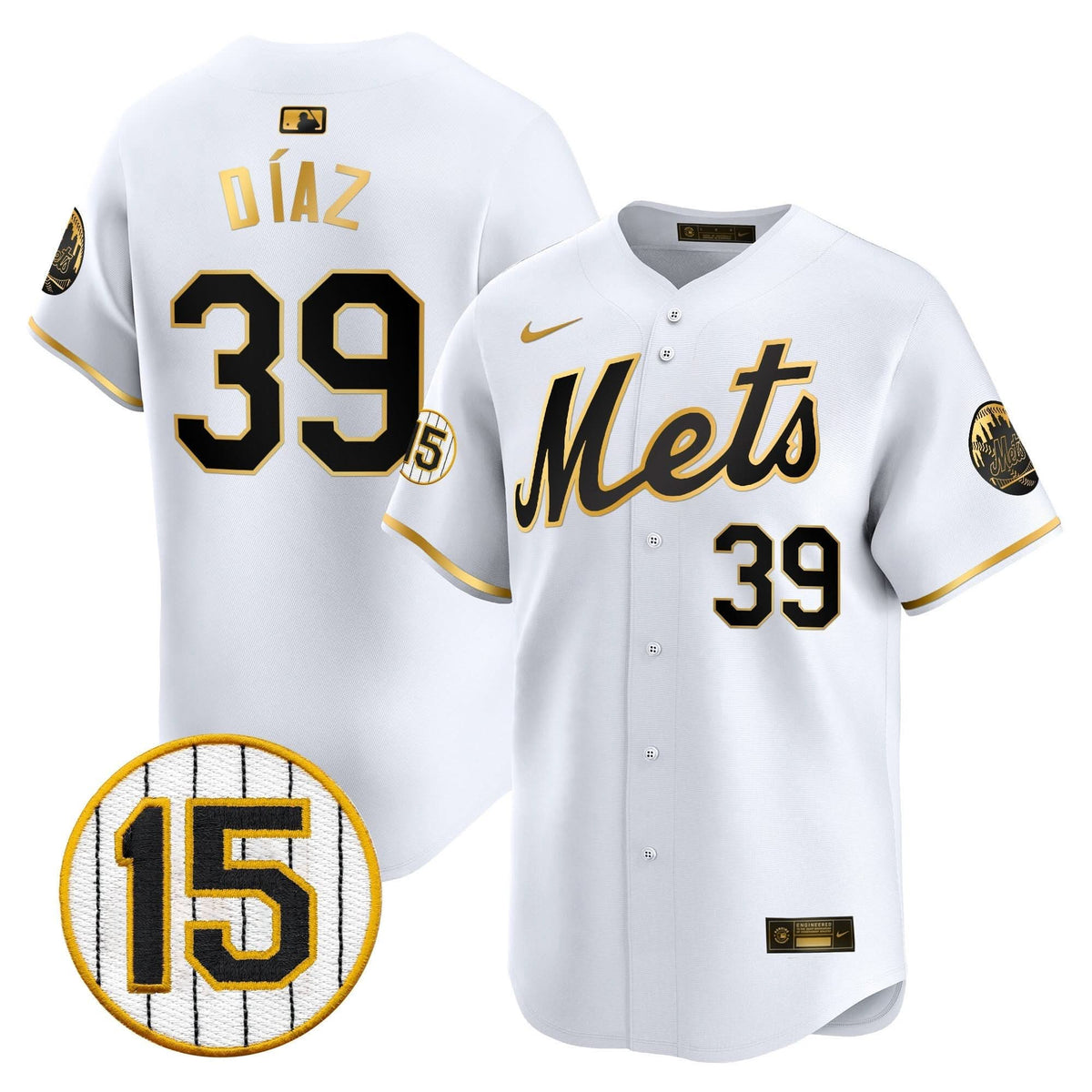 NYM Jerry Grote Patch Vapor Premier Limited Jersey - Stitched