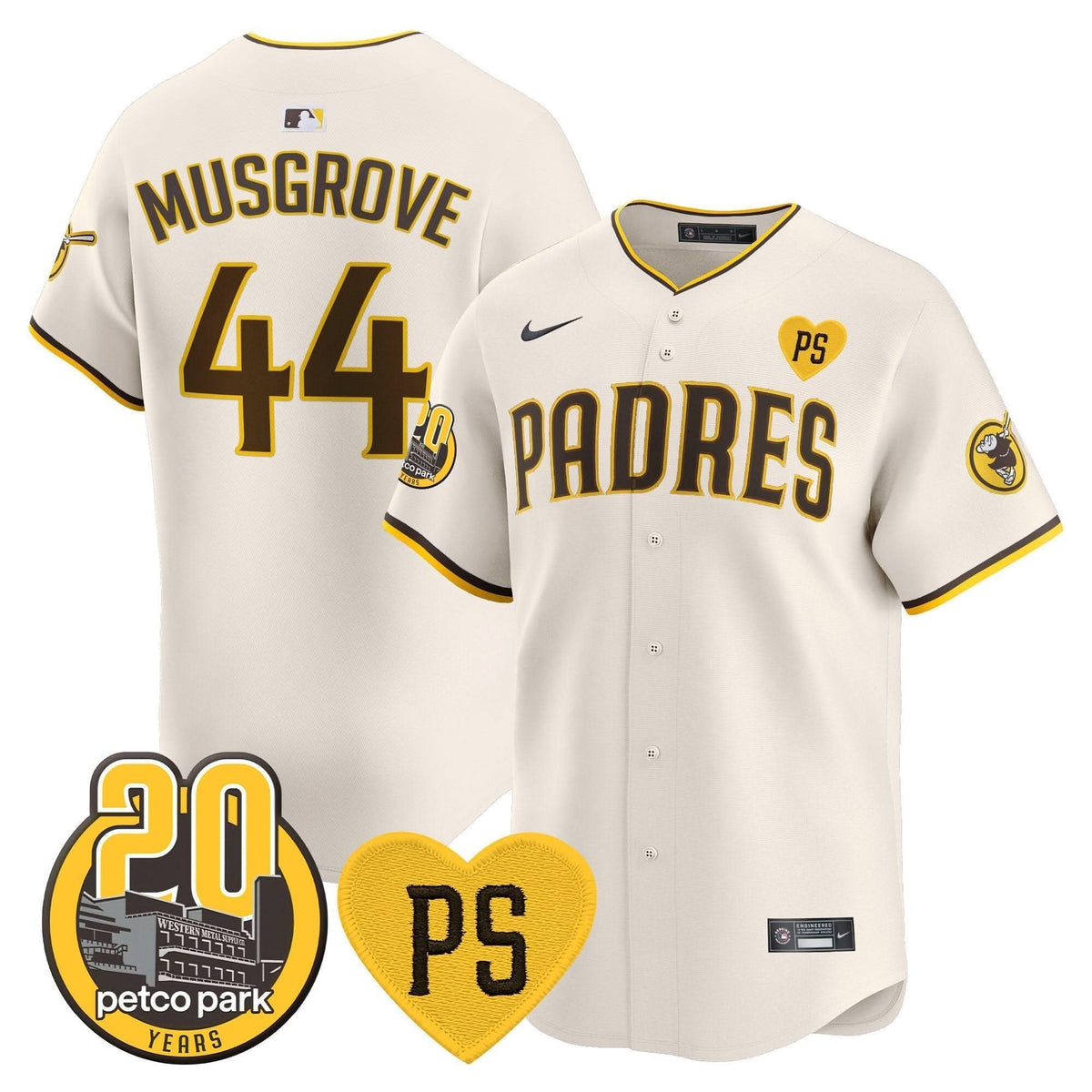 SDP “For Peter” & Petco Park 20th Patch Vapor Premier Limited Jersey V2 – Stitched