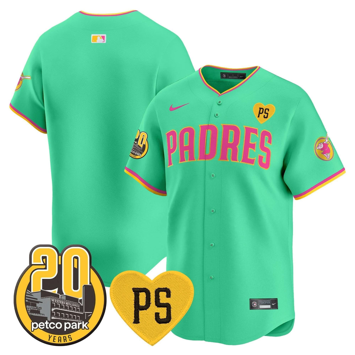 SDP “For Peter” & Petco Park 20th Patch Vapor Premier Limited Jersey V2 – Stitched