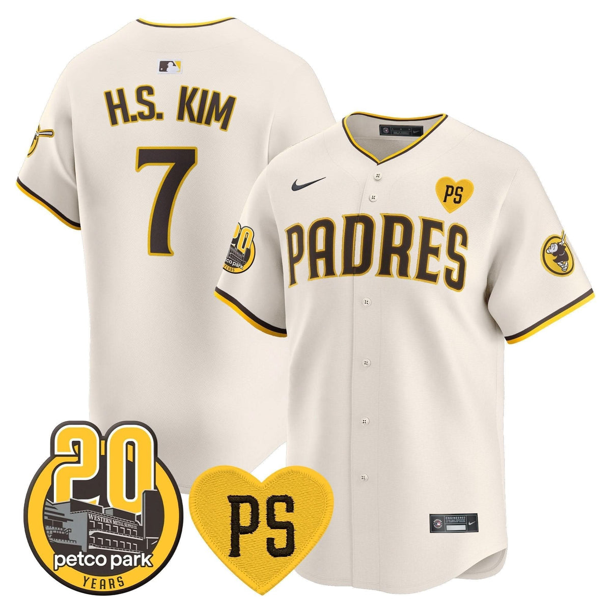 SDP “For Peter” & Petco Park 20th Patch Vapor Premier Limited Jersey V2 – Stitched