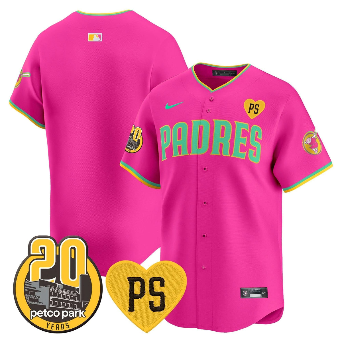 SDP “For Peter” & Petco Park 20th Patch Vapor Premier Limited Jersey V2 – Stitched