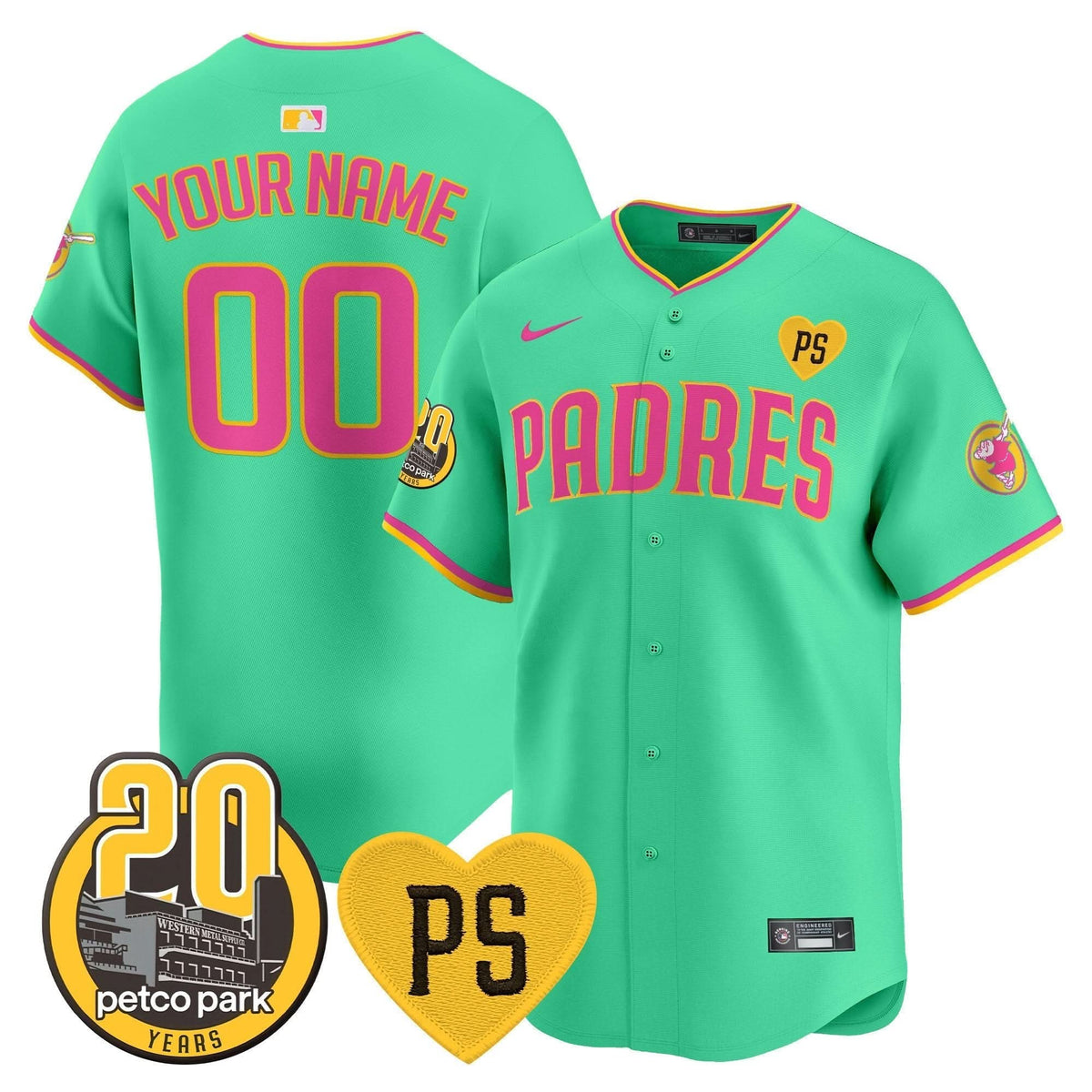 SDP “For Peter” & Petco Park 20th Patch Vapor Premier Limited Custom Jersey V2 – Stitched
