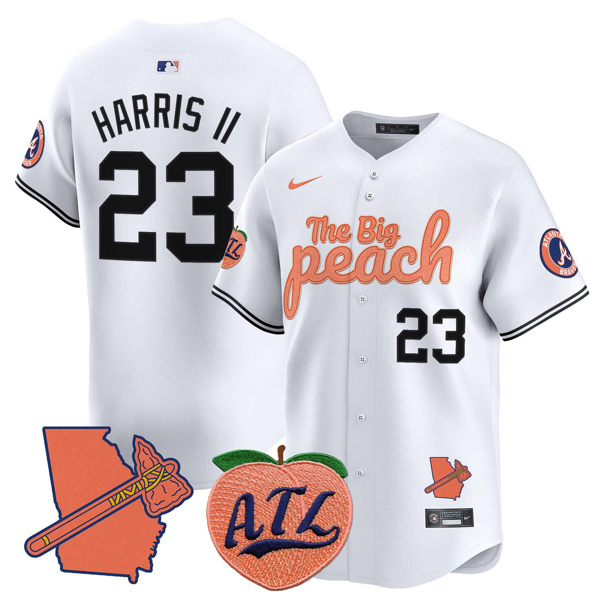 ATL The Big Peach Vapor Premier Limited Jersey - Stitched