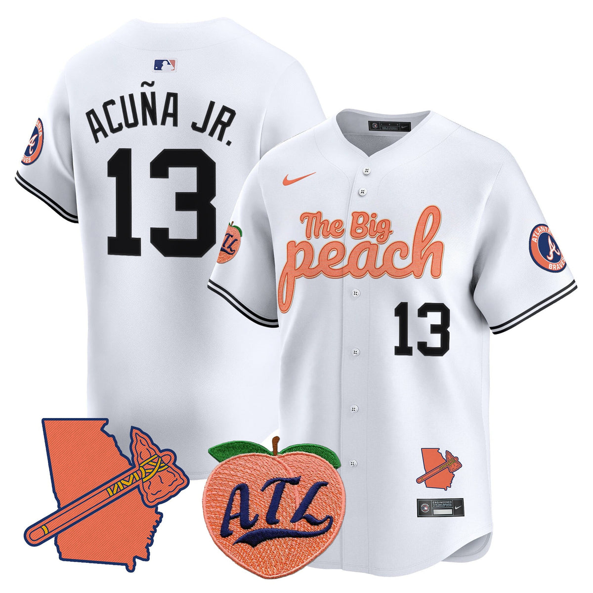 ATL The Big Peach Vapor Premier Limited Jersey - Stitched