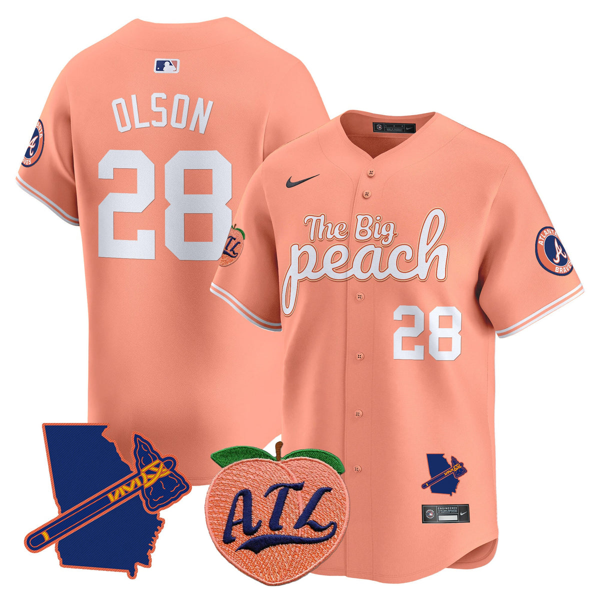 ATL The Big Peach Vapor Premier Limited Jersey - Stitched