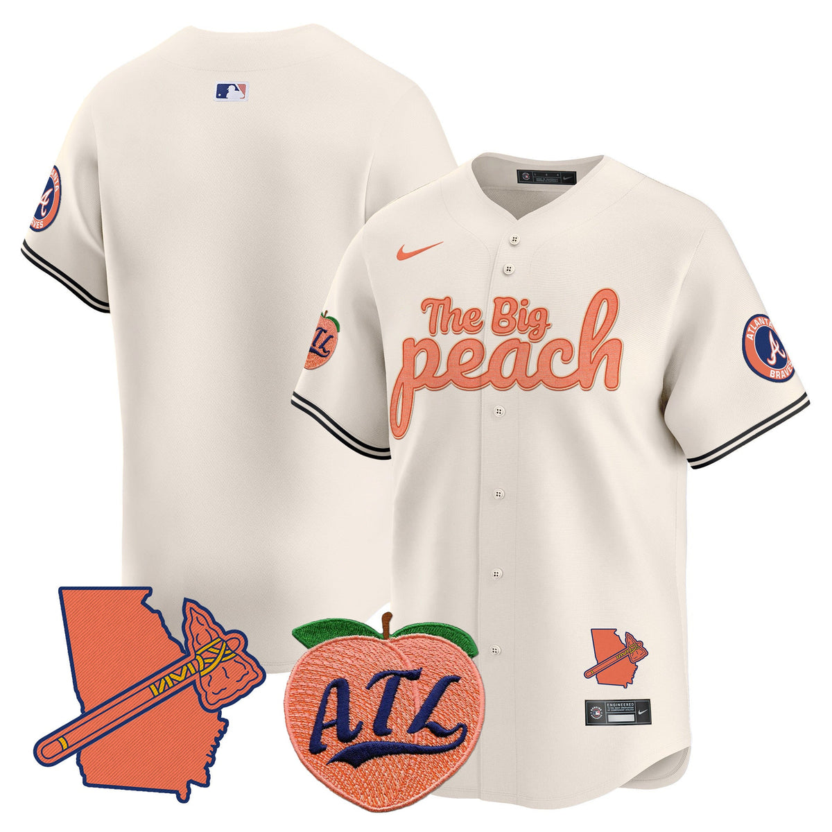 ATL The Big Peach Vapor Premier Limited Jersey - Stitched