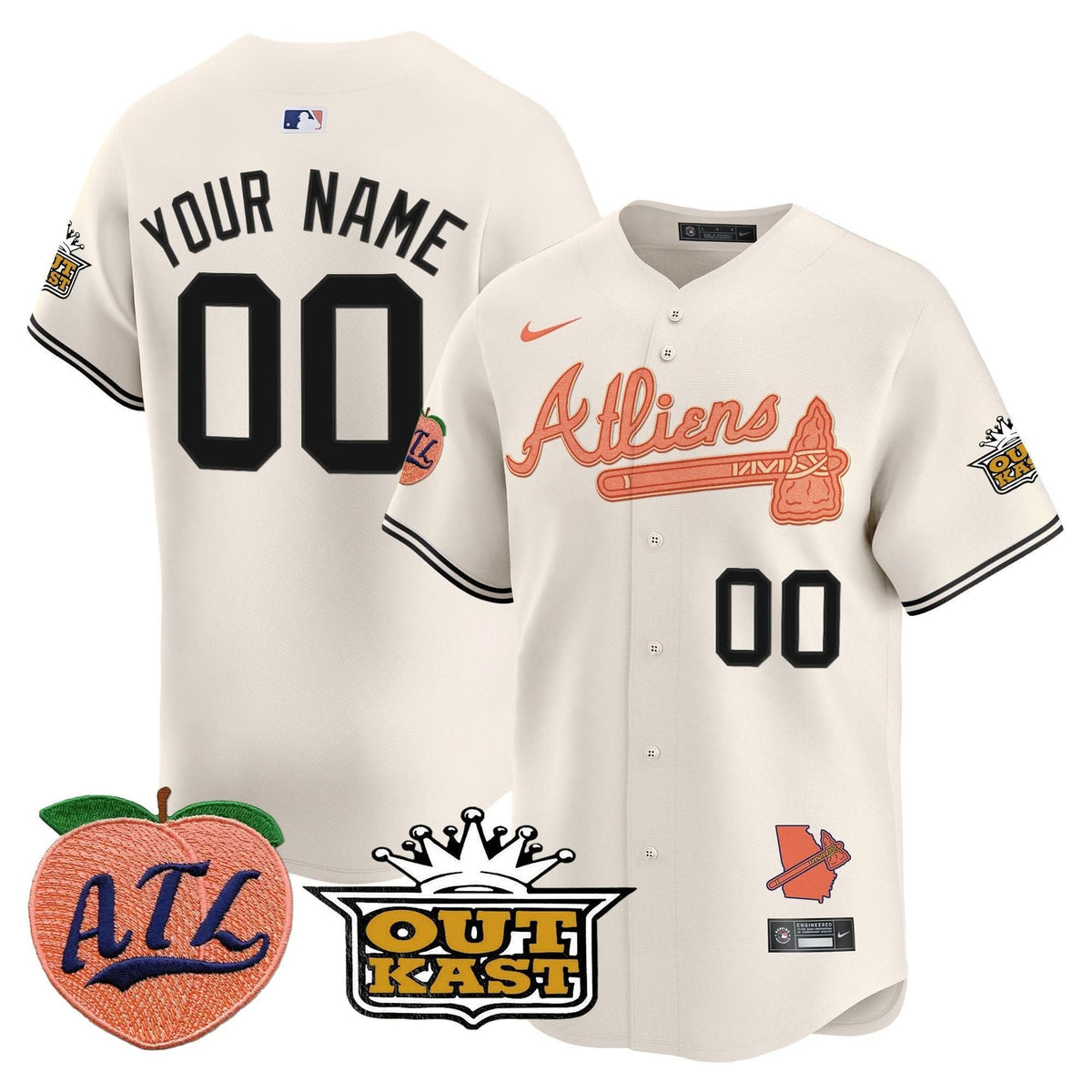 AB Atliens & Peach Vapor Premier Limited Custom Jersey - Stitched