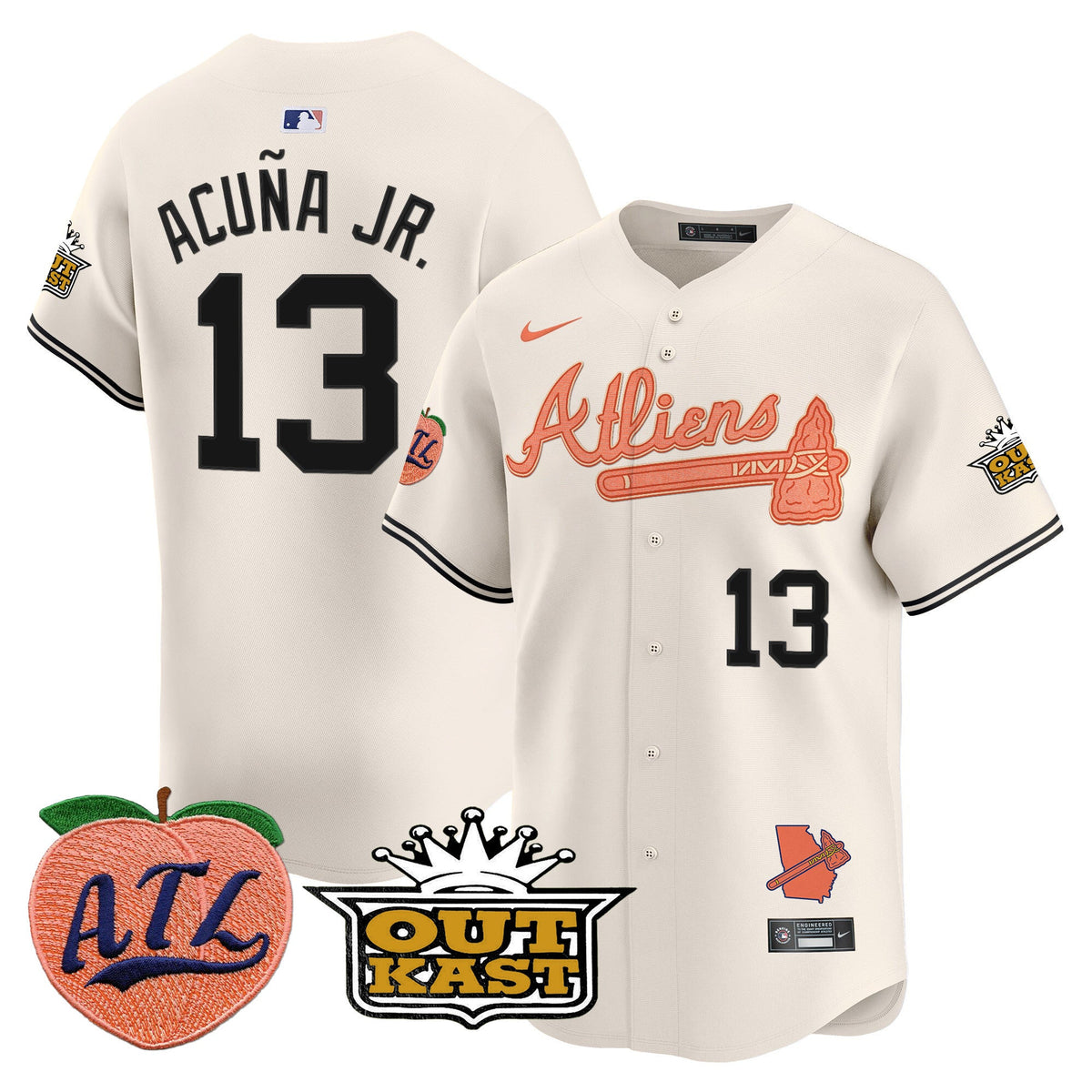 ATL Atliens & Peach Vapor Premier Limited Jersey - Stitched