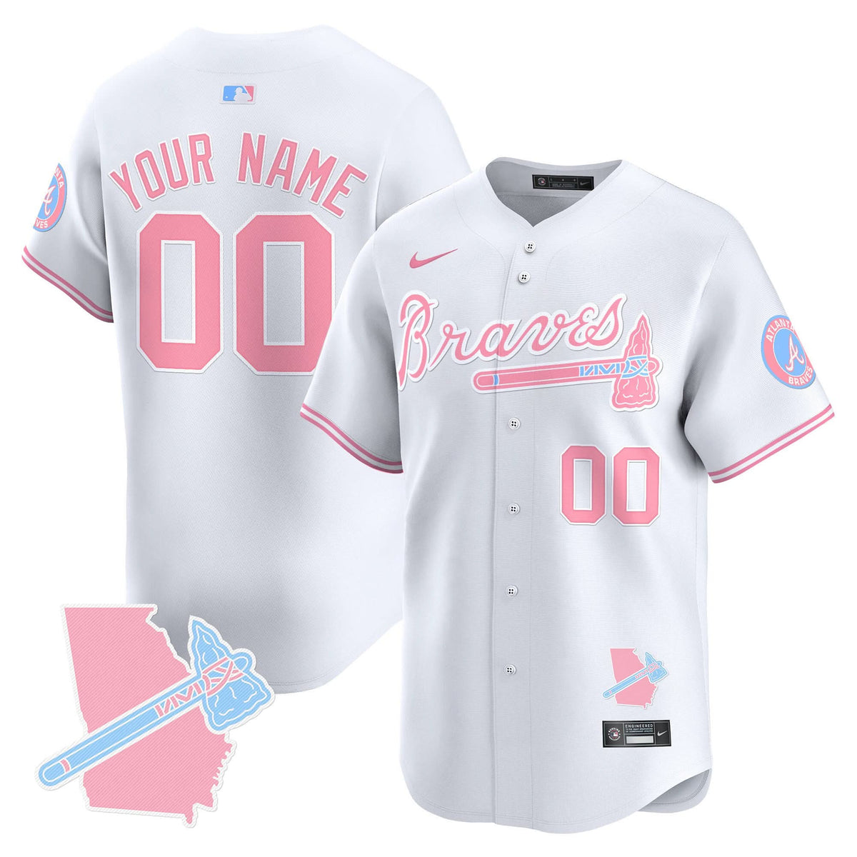 AB Bubblegum Pink Vapor Premier Limited Custom Jersey - Stitched