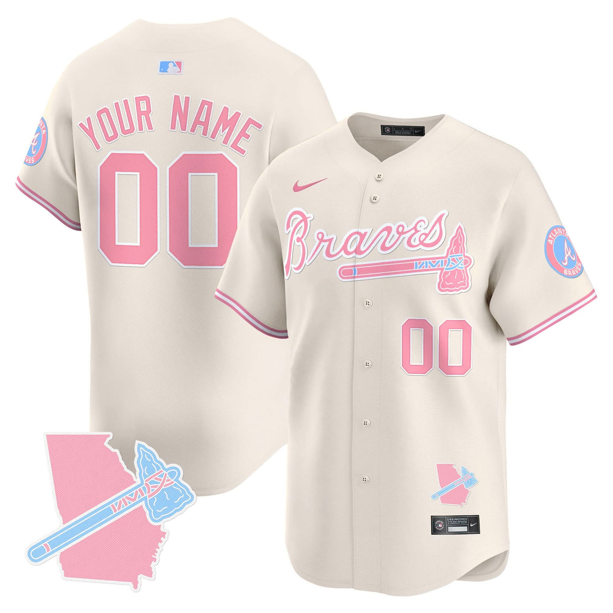 AB Bubblegum Pink Vapor Premier Limited Custom Jersey - Stitched