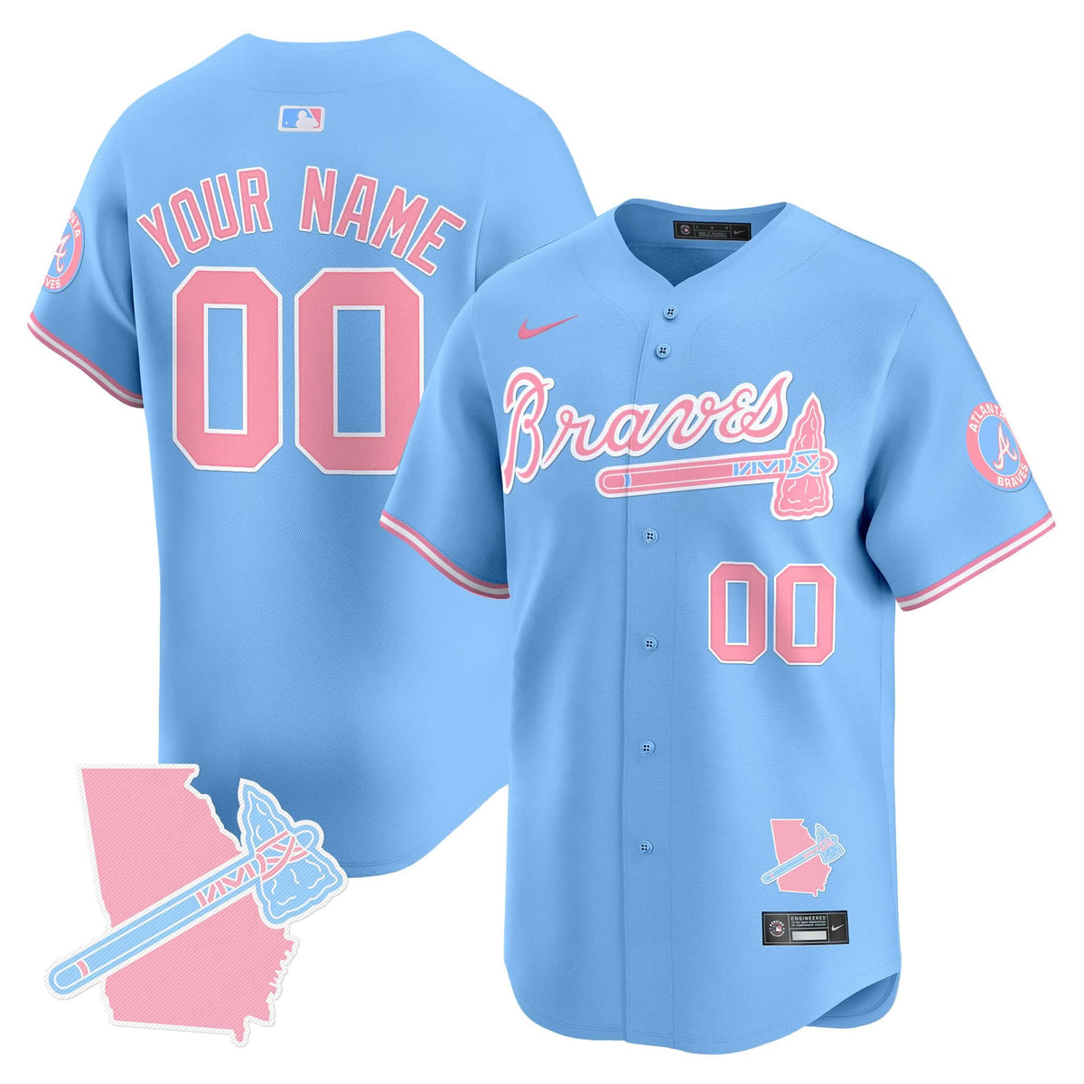 AB Bubblegum Pink Vapor Premier Limited Custom Jersey - Stitched
