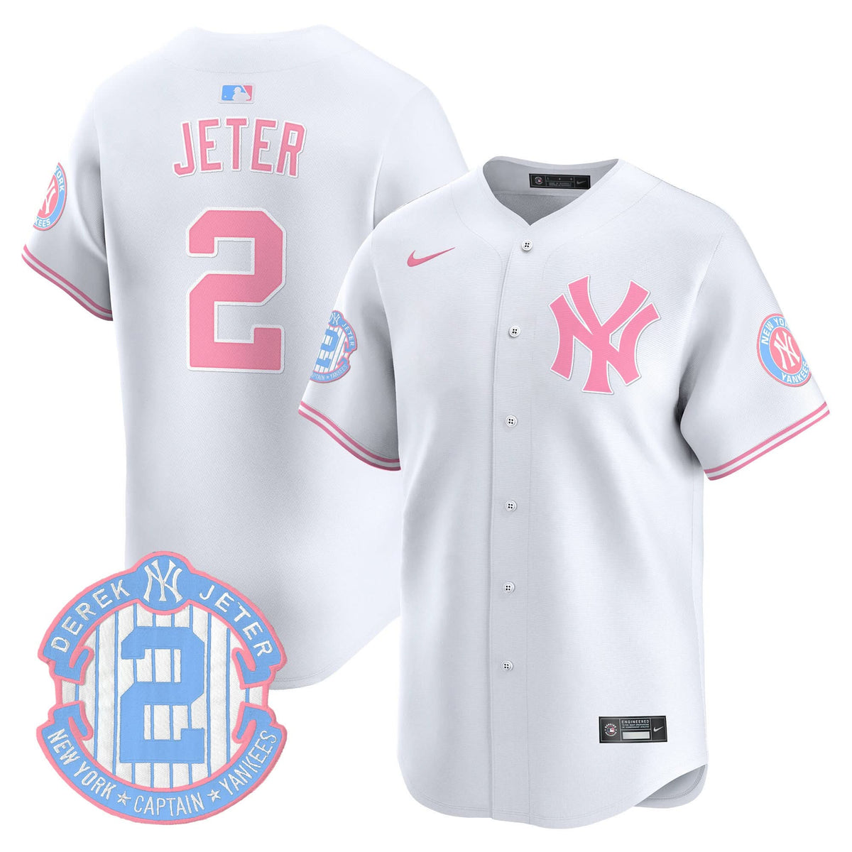 NYY Bubblegum Pink Vapor Premier Limited Jersey - Stitched