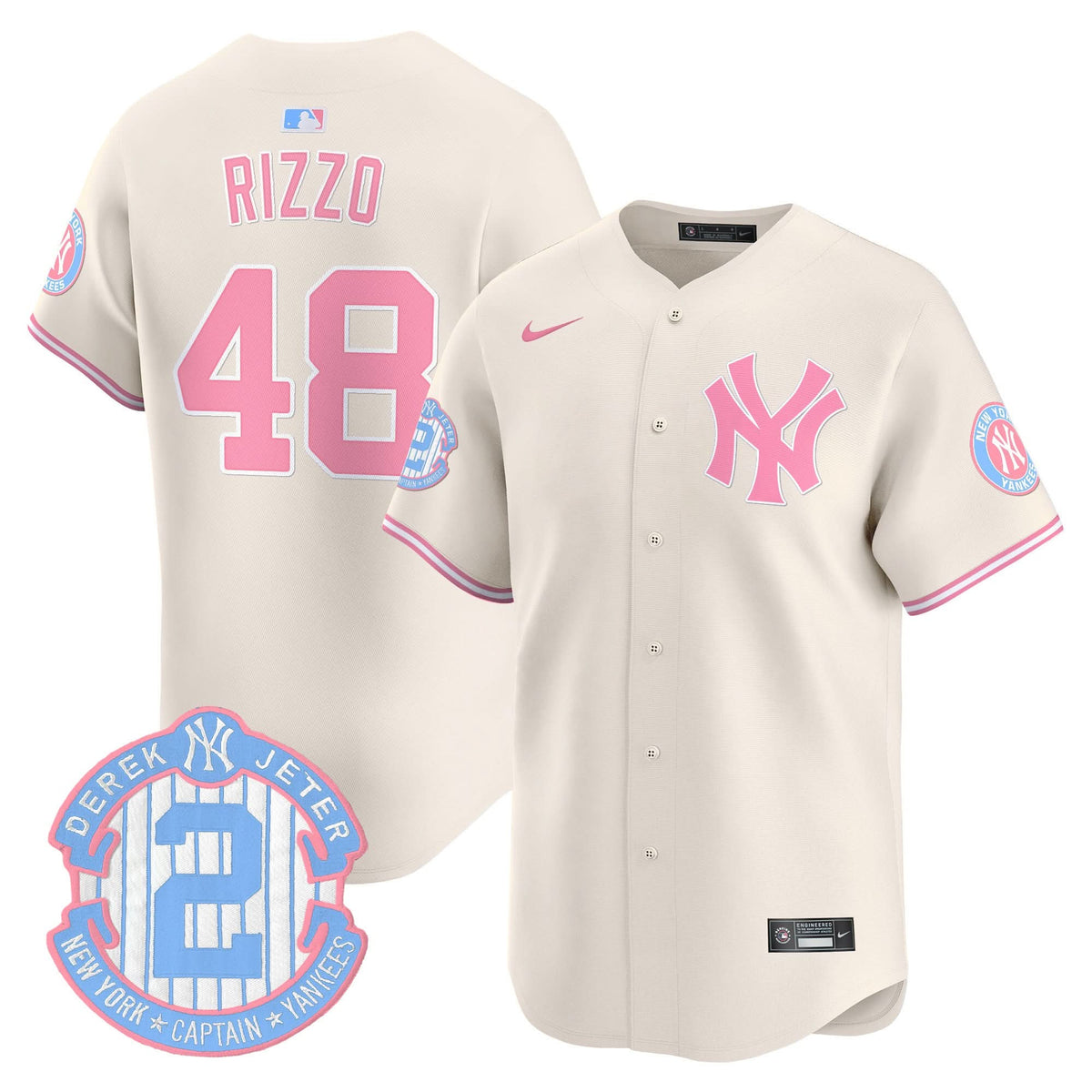NYY Bubblegum Pink Vapor Premier Limited Jersey - Stitched