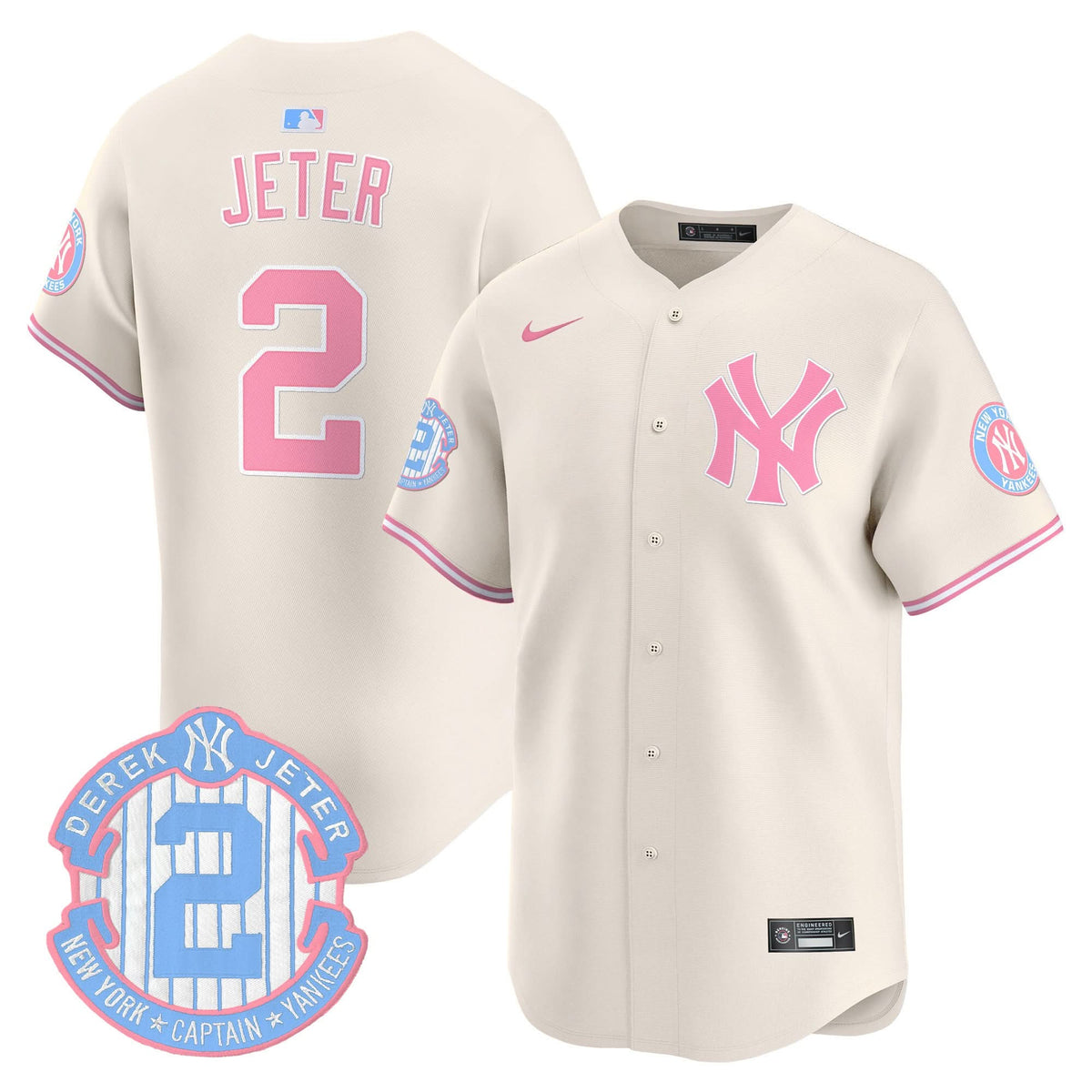 NYY Bubblegum Pink Vapor Premier Limited Jersey - Stitched