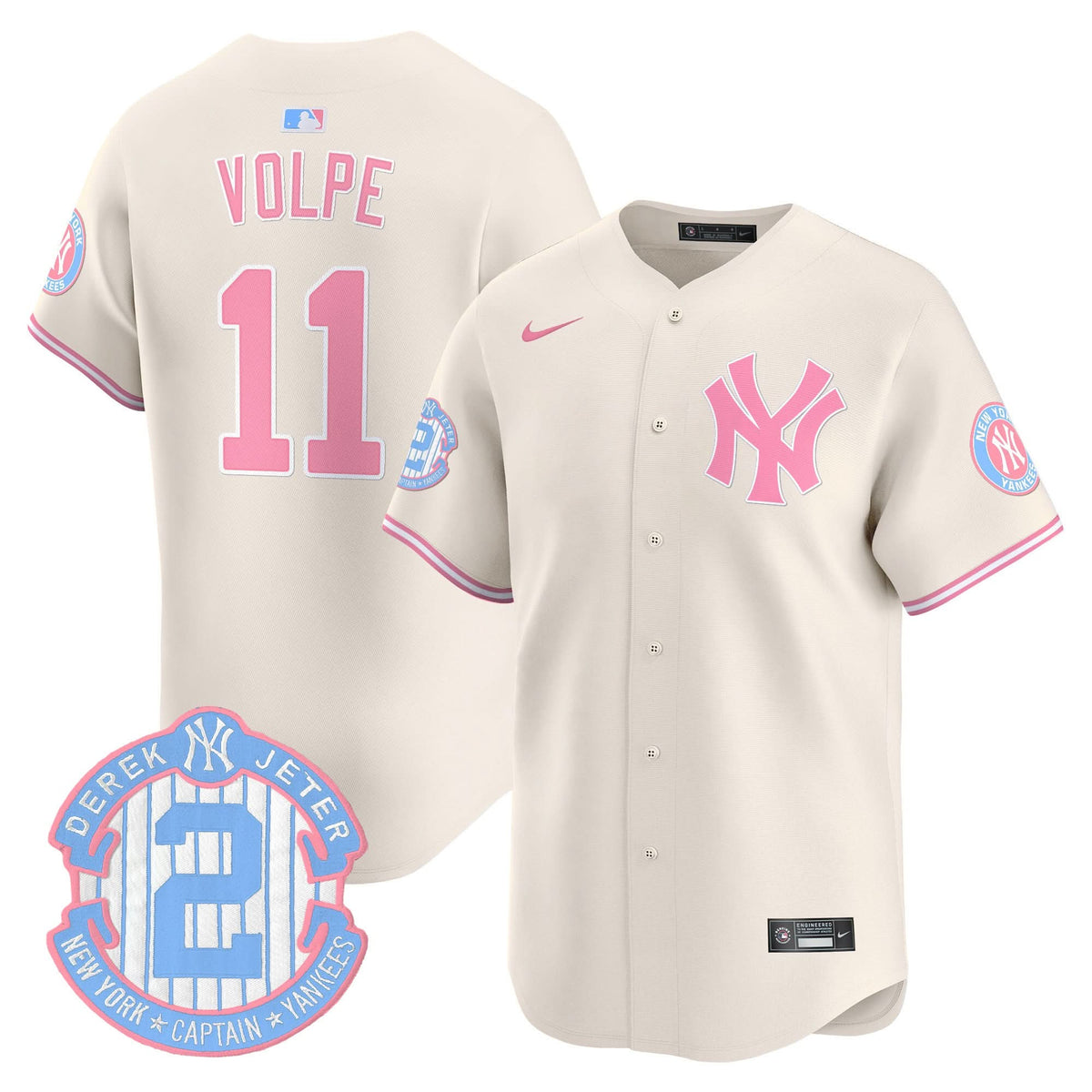 NYY Bubblegum Pink Vapor Premier Limited Jersey - Stitched