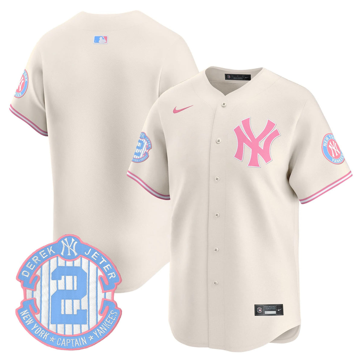 NYY Bubblegum Pink Vapor Premier Limited Jersey - Stitched