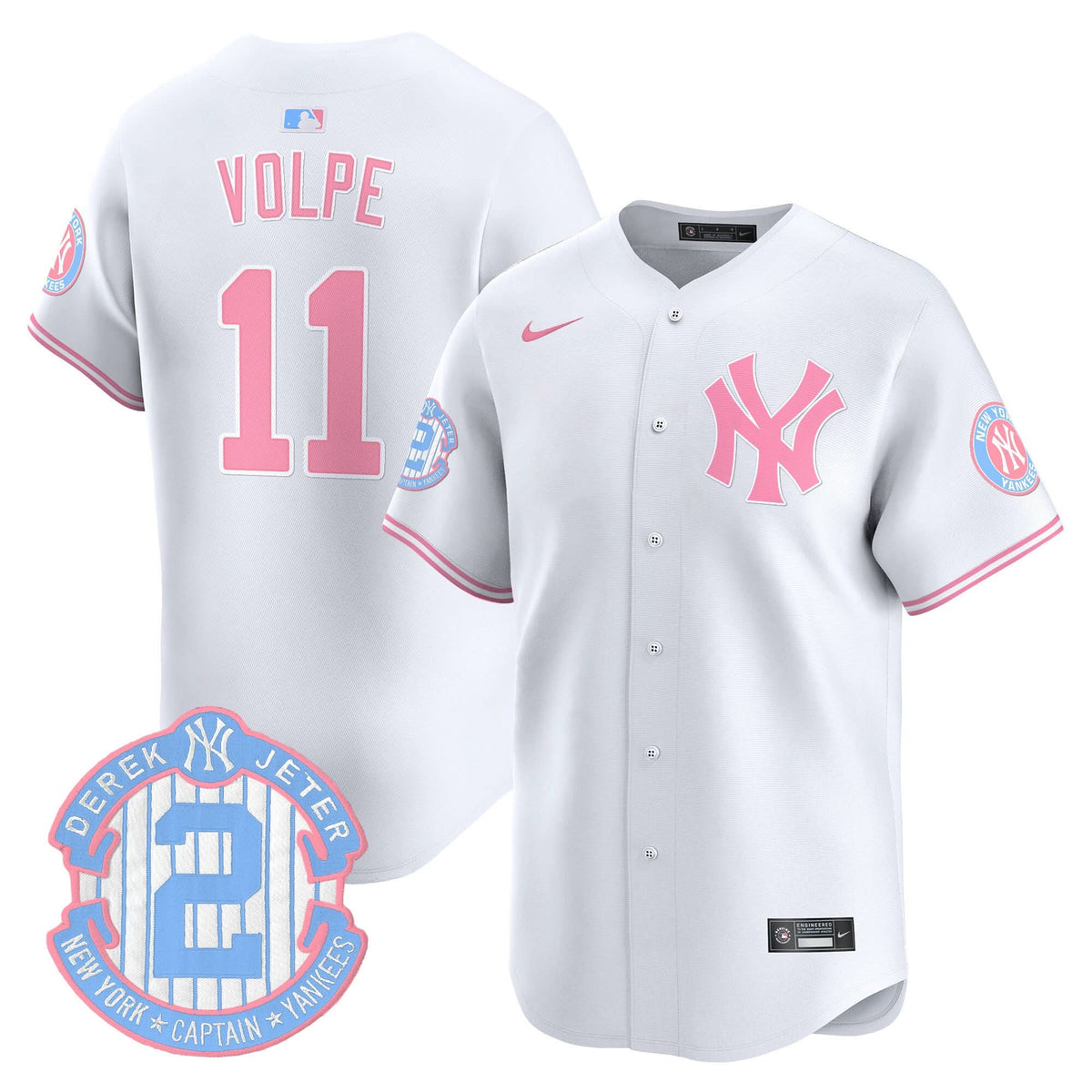 NYY Bubblegum Pink Vapor Premier Limited Jersey - Stitched