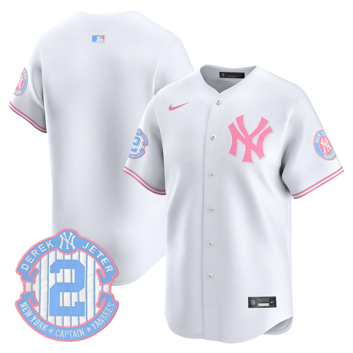 NYY Bubblegum Pink Vapor Premier Limited Jersey - Stitched
