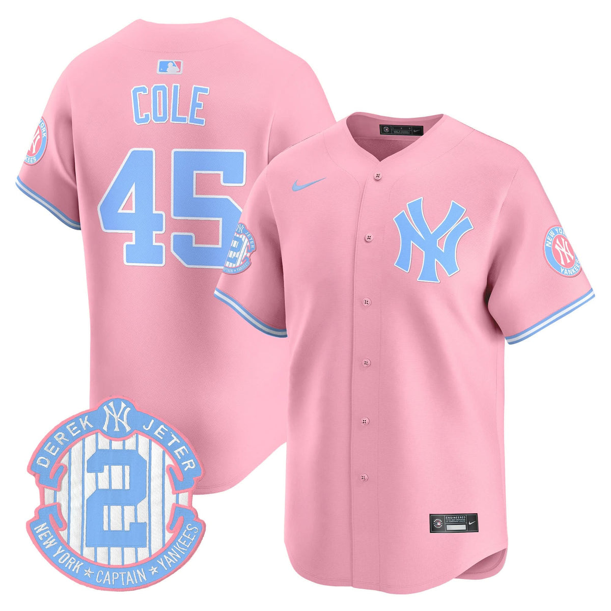 NYY Bubblegum Pink Vapor Premier Limited Jersey - Stitched