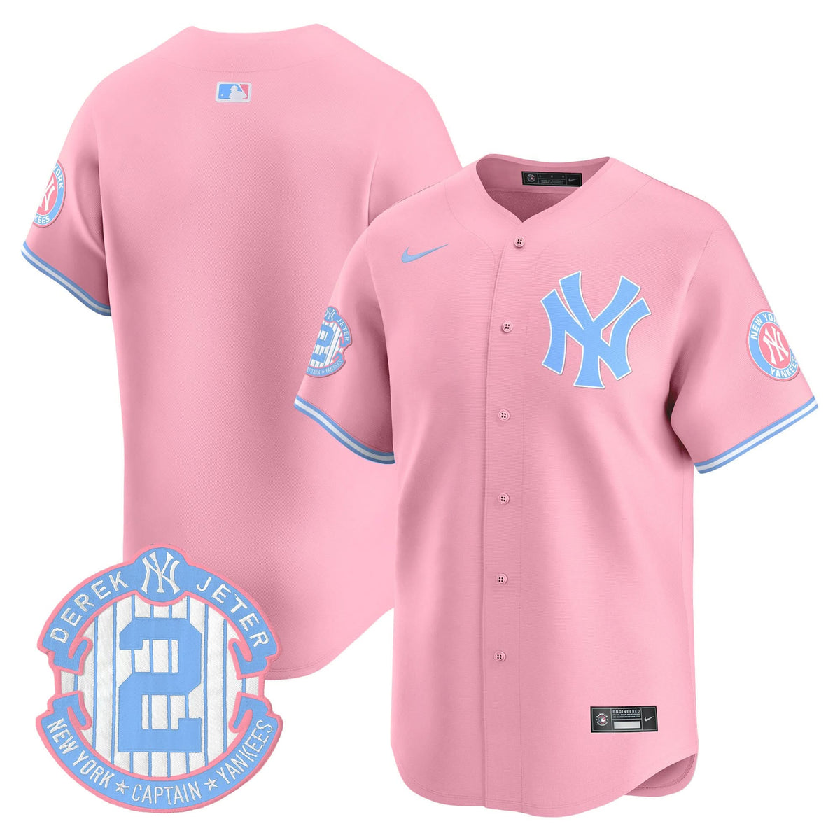 NYY Bubblegum Pink Vapor Premier Limited Jersey - Stitched