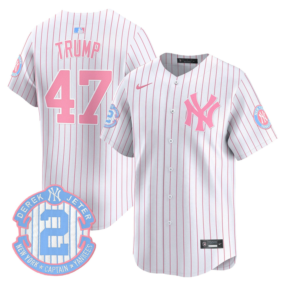 NYY Bubblegum Pink Vapor Premier Limited Jersey - Stitched