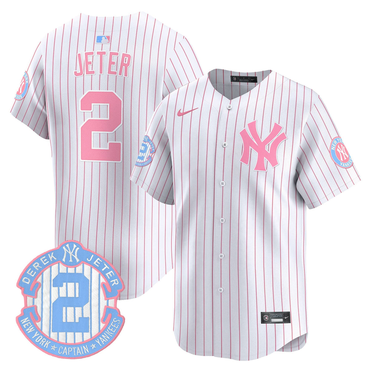 NYY Bubblegum Pink Vapor Premier Limited Jersey - Stitched