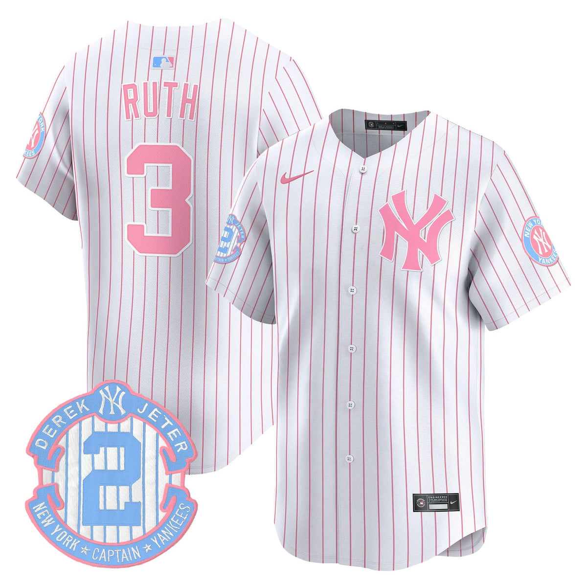 NYY Bubblegum Pink Vapor Premier Limited Jersey - Stitched