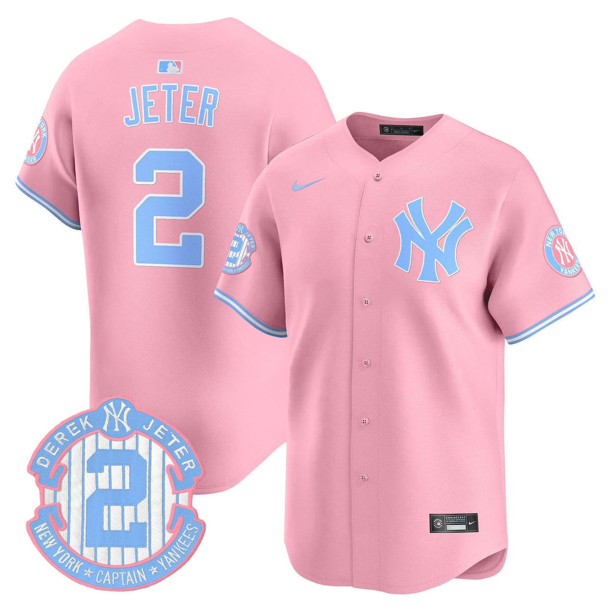 NYY Bubblegum Pink Vapor Premier Limited Jersey - Stitched