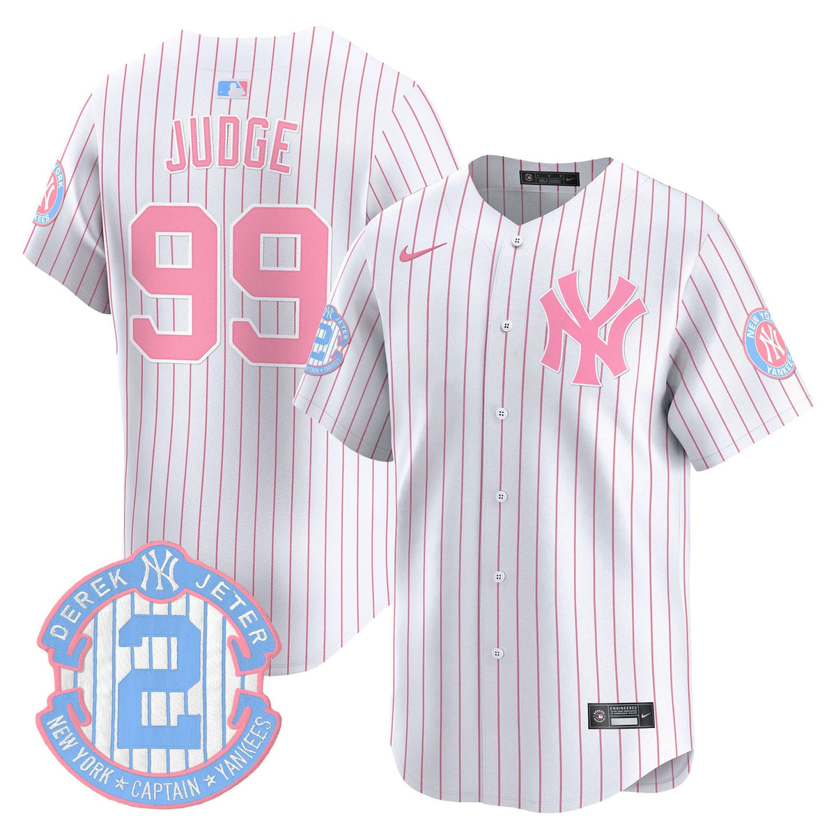 NYY Bubblegum Pink Vapor Premier Limited Jersey - Stitched