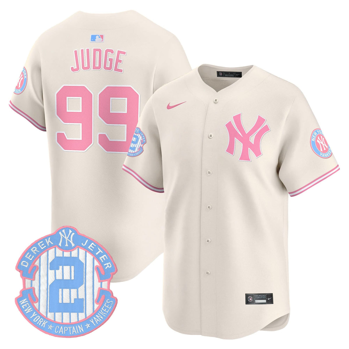 NYY Bubblegum Pink Vapor Premier Limited Jersey - Stitched