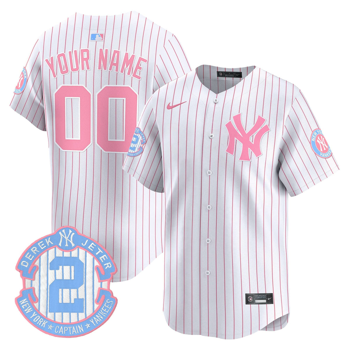 NYY Bubblegum Pink Vapor Premier Limited Custom Jersey - Stitched