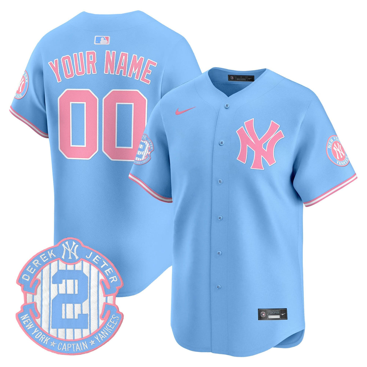 NYY Bubblegum Pink Vapor Premier Limited Custom Jersey - Stitched