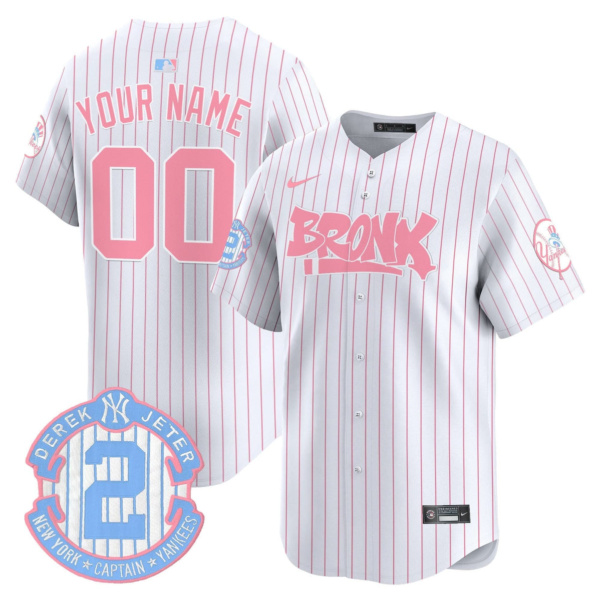 NYY The Bronx Graffiti Bubblegum Pink Vapor Premier Limited Custom Jersey - Stitched