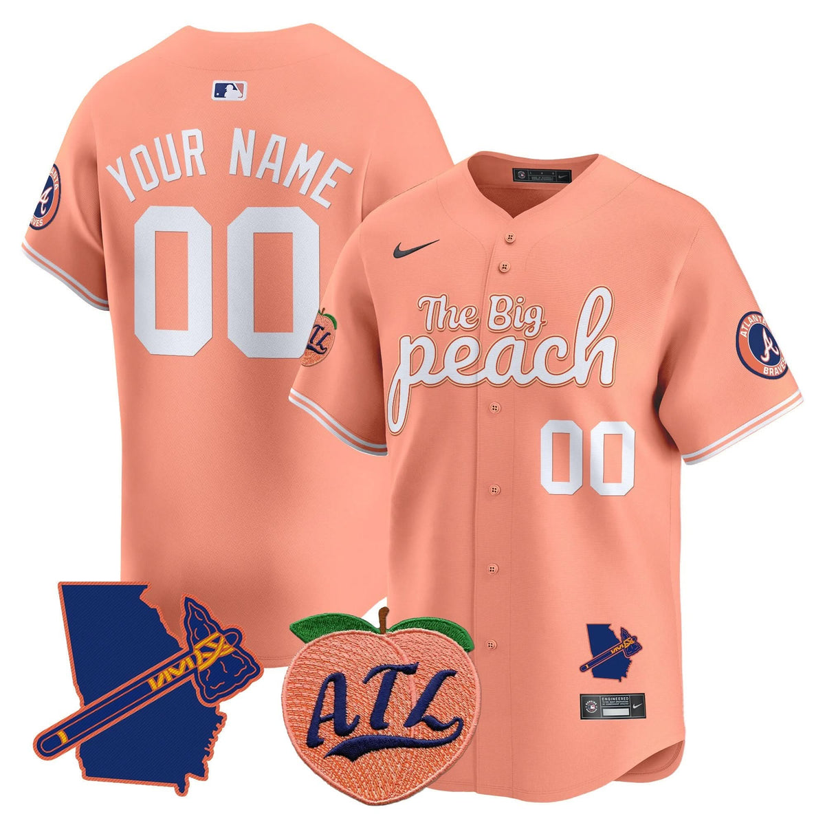 AB The Big Peach Vapor Premier Limited Custom Jersey V3 - Stitched