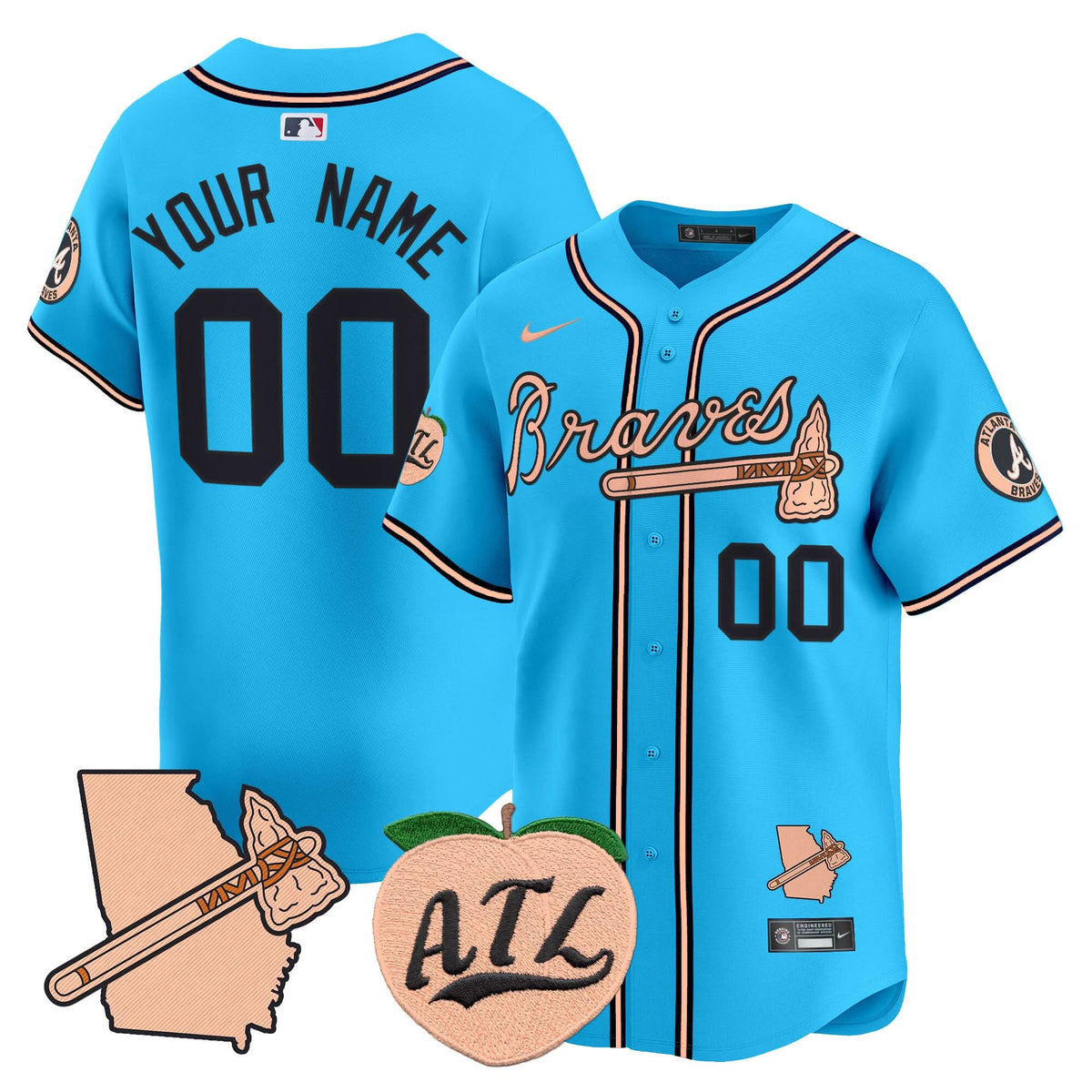 AB Peach Vapor Premier Limited Custom Jersey - Stitched