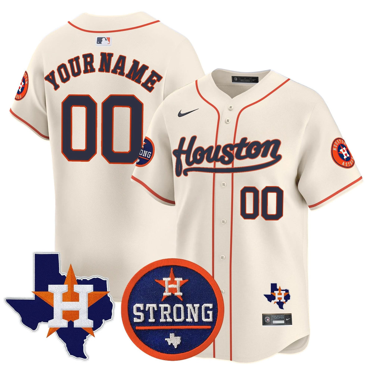 HA Houston Strong Patch Vapor Premier Limited Custom Jersey - Stitched