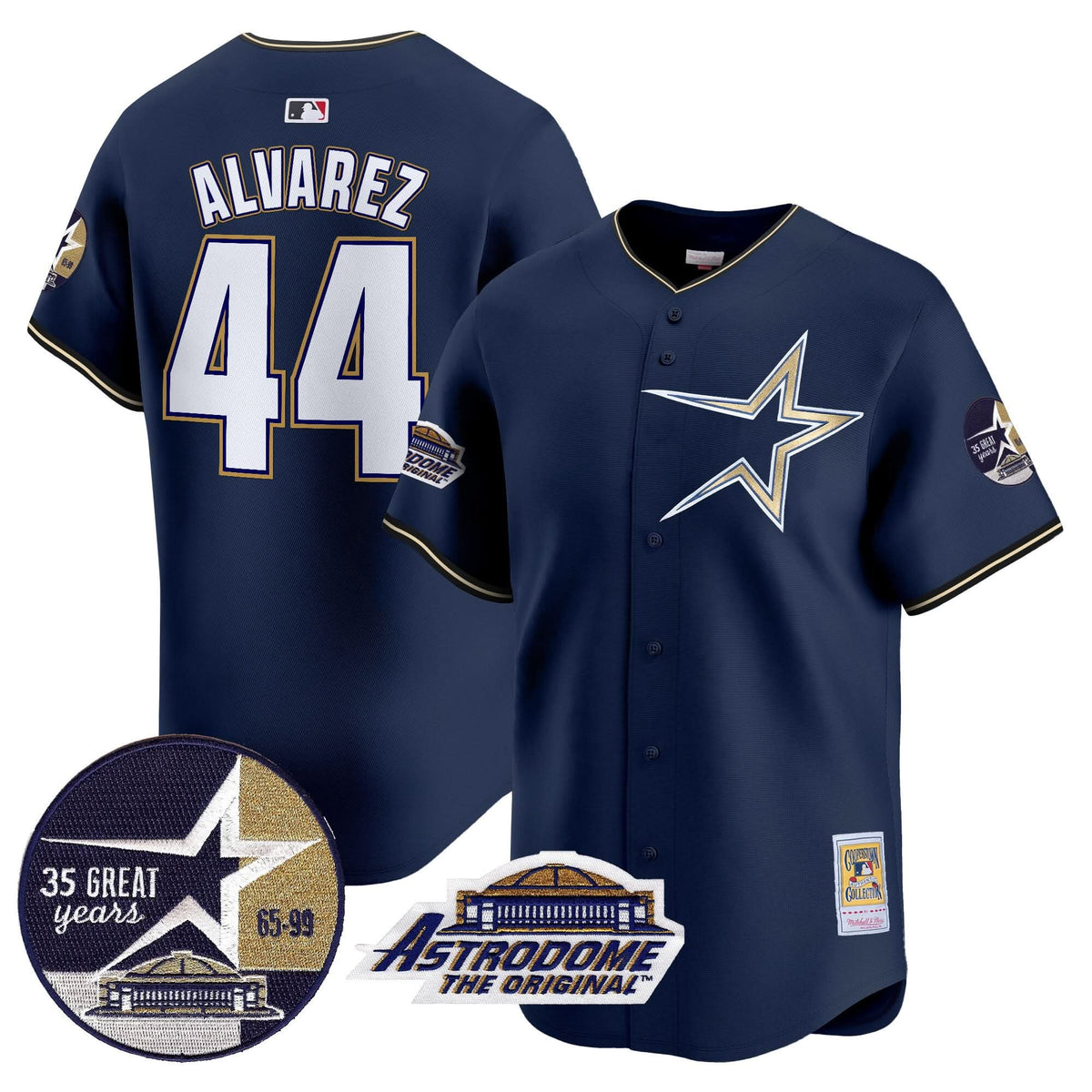 HA 1999 Throwback 35th & Astrodome Patch Vapor Premier Limited Jersey - Stitched