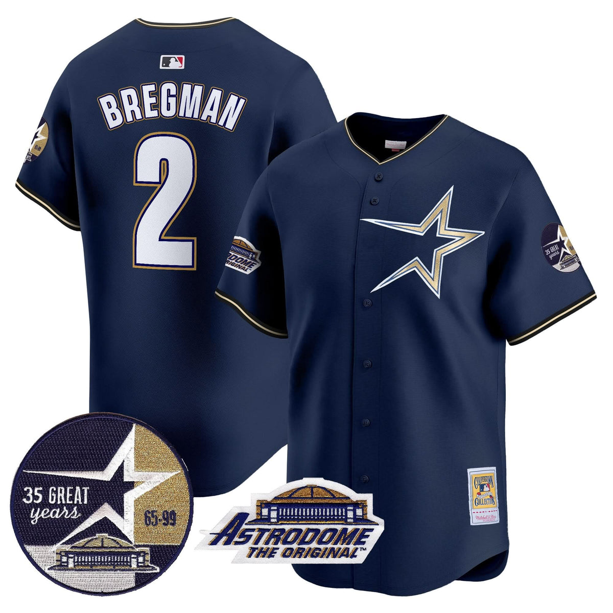 HA 1999 Throwback 35th & Astrodome Patch Vapor Premier Limited Jersey - Stitched