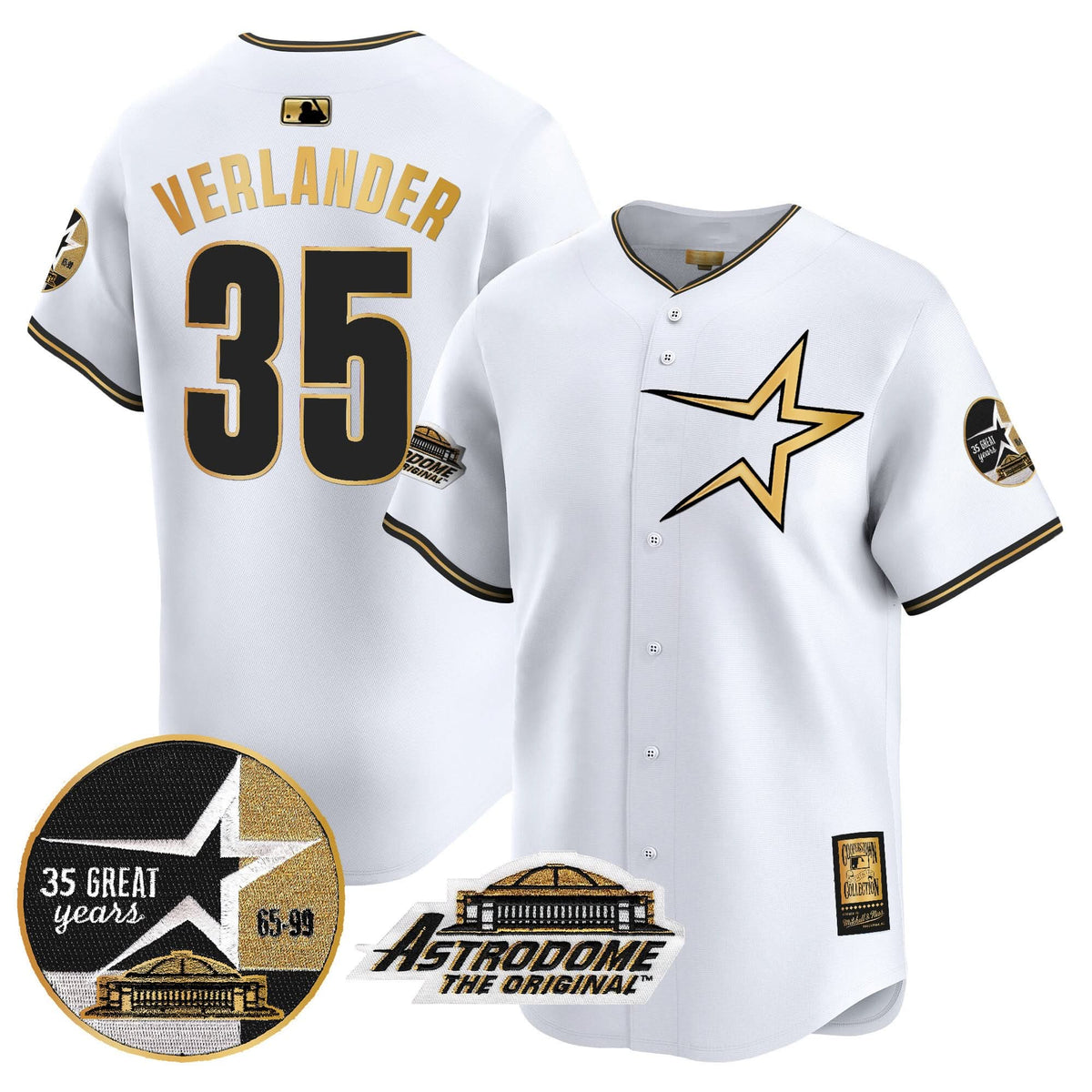 HA 1999 Throwback 35th & Astrodome Patch Vapor Premier Limited Jersey - Stitched